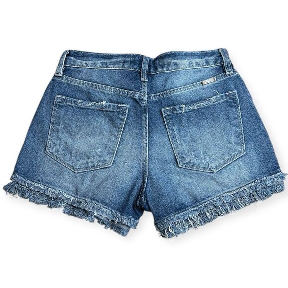 KANCAN Women’s Medium Wash High Rise Desert Rose Fray Hem Denim Shorts Size 3/25 - Picture 11 of 11